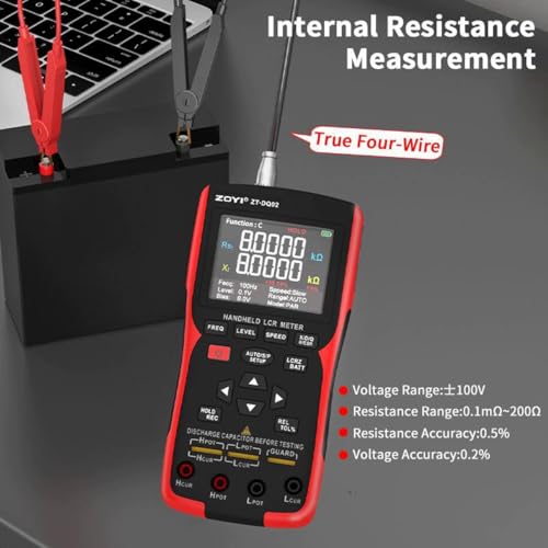 Pont LCR ZOYI ZT-DQ02 de précision 0.3% avec mesure ESR et fréquences 100Hz-100kHz