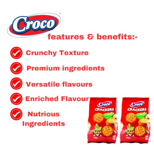 Image of Croco Crackers Special Digestive Biscuits Imported Baked Snacks Each 150 g Pack of 2