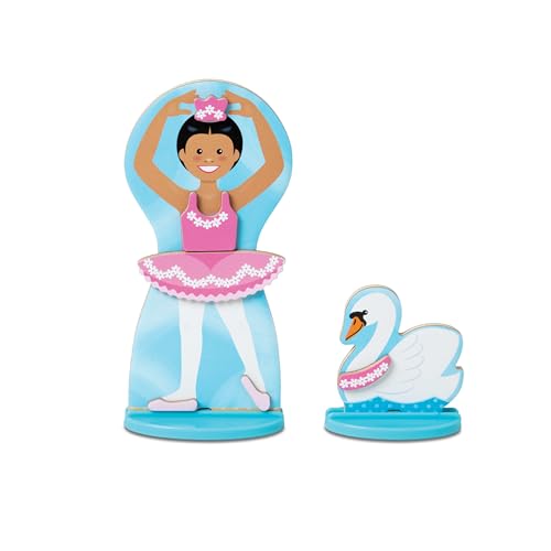 Melissa & Doug Ballerina And Fairy Magnetic Dress-Up Double-Sided Wooden Doll And Swan Pretend Play Set (52 pcs) - image 9