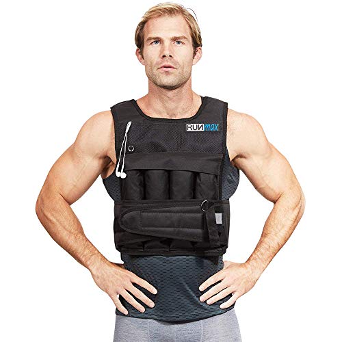 RUNmax rf20nop Run Fast 12lb-140lb Weighted Vest (without Shoulder Pads, 20lb),Black by RUNmax - Used condition - US$31.32