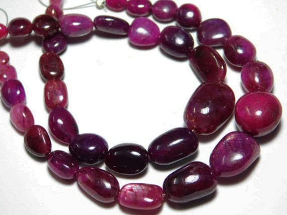 Ruby Smooth Large Nuggets 8" strand pierres de rubis naturelles pour fabrication bijoux