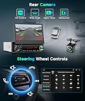 1 DIN DAB+ Autoradio mit 7" motorisiertem Touchscreen, Wireless CarPlay & Android Auto, Podofo Autoradio Bluetooth, USB-C, Mirror Link, Rückfahrkamera – Ansicht 7