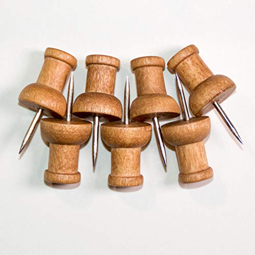 image for UpdateClassic Wooden Push Pins, Walnut, Wood Thumb Tacks Decorative fo
