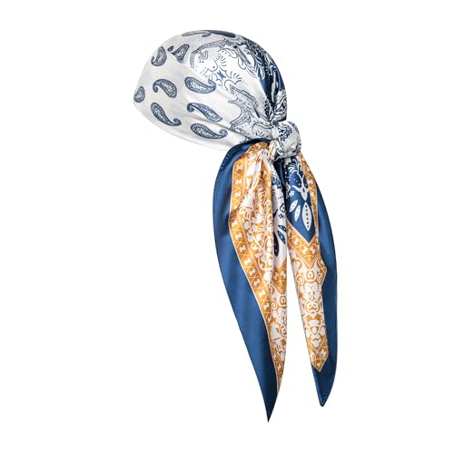 Image of 35 inch Men's Silk Cowboy Scarf - Oversized Western Bandana Neckwear, Large Square Scarf with Gift Packaging