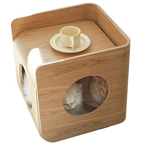 Mesa auxiliar Mesa auxiliar de madera multiusos, con cama for gatos, cueva, muebles for gatos, mesita de noche, cama for gatos cubierta fácil de limpiar con cojín lavable reemplazable Mesa de centro
