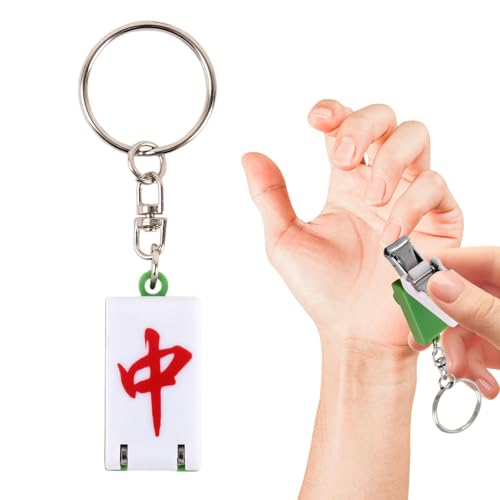 キーホルダー爪切り、折りたたみ式爪切り,小さな麻雀爪切り | クリエイティブな爪切り、男性、女性用の耐摩耗性マニキュアツール