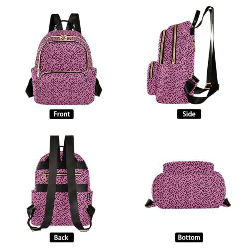 Mochila de leopardo con 3 bolsillos de cremallera en talla S para mujer 2