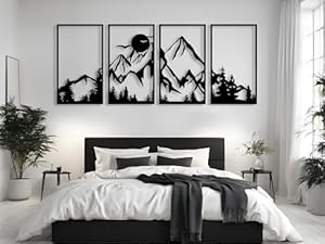 VAILLA Berge Wanddeko Wandbild aus Holz