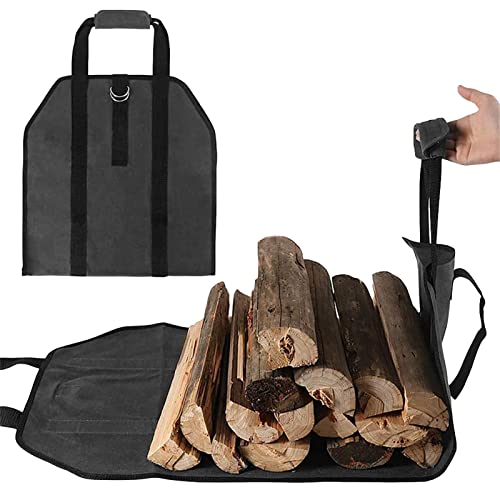 Bavokon Bolsa de madeira para lenha, bolsa de transporte de lenha de lona para lareiras, fogões a le