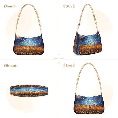 Image of Shoulder Bags for Women Animal Zebra Leopard Cheetah Tiger Print Hobo Tote Handbag Small Clutch Purse with Zipper Closure