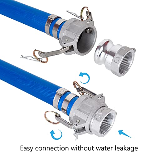 Eastrans Aluminum Global Type A Cam And Groove Hose Fitting, 1.5" Camlock Hose Coupler, 1.5" Plug X 1.5" Npt Female #TOP4