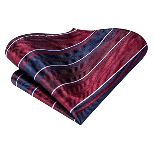 Image of Hi-Tie 70 inches Ties for Men Silk Extra Long Necktie and Pocket Square Cufflinks Set Men Big and Tall Tie Business