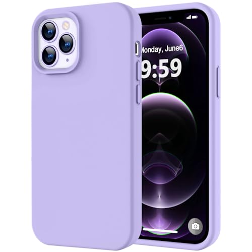 Image of LOVE 3000 Compatible with iPhone 12 Pro Max Case | Thickening Liquid Silicone | Anti-Scratch Microfiber Lining | Full-Body Duty Heavy Protection Case for iPhone 12 Pro Max Women Girls, Light Purple