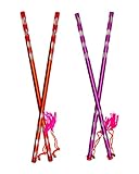 GENIELAND 14.3 Inch 8 Pc (4 Pair) Long Decorated Dandiya Sticks Indian Traditional Aluminium Dandia Sticks for Couple Special Navratri Festival Occasion Aluminum Sticks for Garba Dance