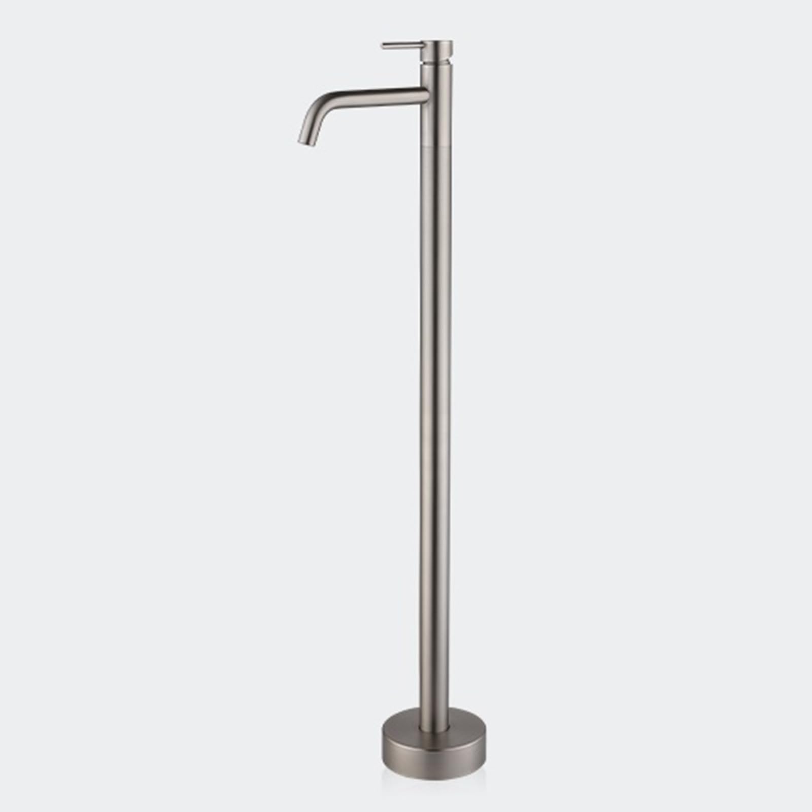 Robinet baignoire autoportant argent brossé mélangeur de douche eau chaude et froide LWX