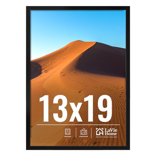 Image of LaVie Home 13x19 Picture Frame for Wall Display, 13x19 Black Picture Frame with HD Plexiglas, 13 x 19 Poster Frame 1 Pack, Display Frame for Vertical or Horizontal, Classic Collection