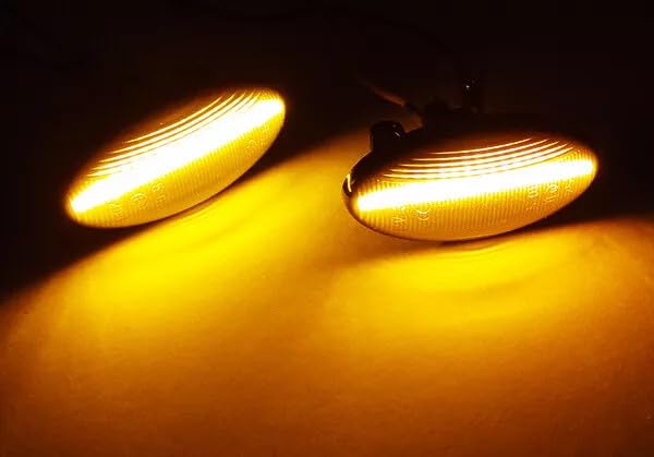 2x Black Smoked Lens Side Indicator Amber LED Marker Repeater Light For 2001-06 Cooper One Hatch R50 R53 2004-07 Convertible R52