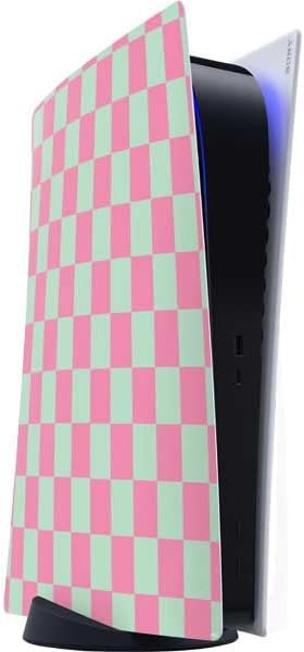 Skinit Decal Gaming Skin Compatible with PS5 Digital Edition Console - Red and Black Checkerboard Design
