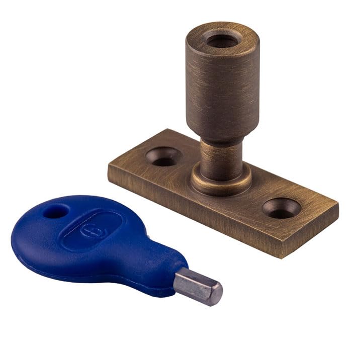 Kooples Hardware Locking Casement Stay Pin – Secure Window Stay Fixing with Locking Feature – Durable Pin for Timber Frames (Antique Brass)