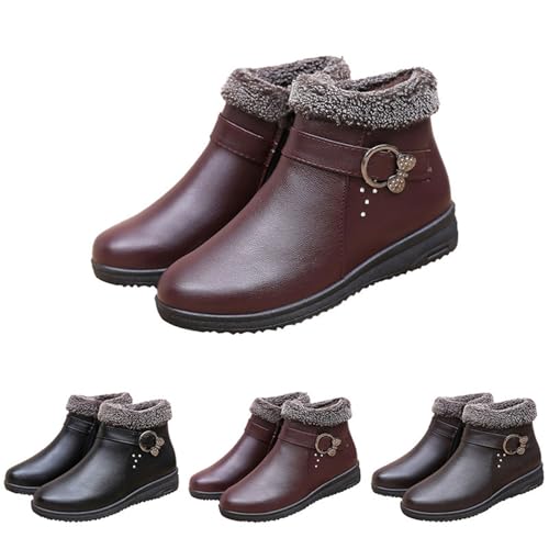 Bottes plates rétro en cuir synthétique souple et chaud - 3