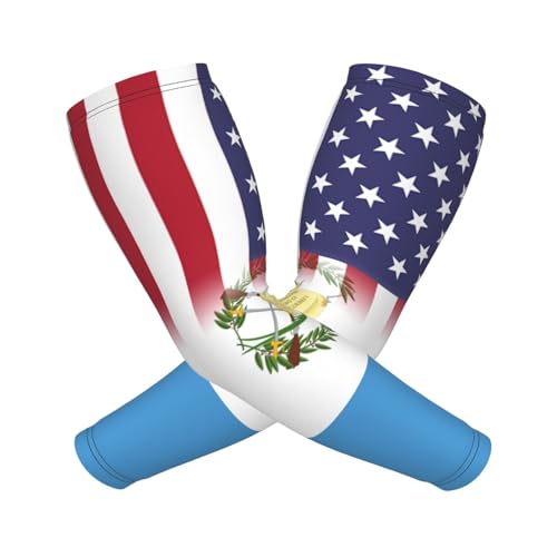CUTEDWARF American And Guatemala Flag Sun Protection Arm Long Sleeve Protector Unisex Outdoor Sports Protective Sleeve Guard