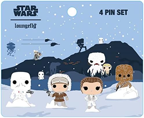 Loungefly: Star Wars - Hans Solo and Princess Leia on Hoth, 4 Piece Pin Set, Amazon Exclusive, Multicolor, (STPN0172)