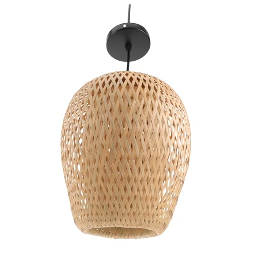 Plafonnier bambou style japonerie luminaire suspendu rotin naturel Ipetboom