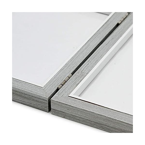 Afuly 2 grau Bilderrahmen 13 x 18 Doppel Fotorahmen für Home Office Schreibtisch Freunde Geschenke – Bild 4
