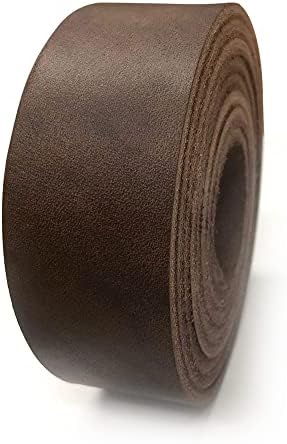 Sepici Leather Strap BROWN 1/2" Inch to 4" Wide, 60-70 Inches Long (Heavy Weight) (4")