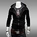 Produktbild calistous Kapuzenjacke Freizeit Fashion Sports Anlässe Herren Reißverschluss Hoodie Coat Rot & M, schwarz, Black & M
