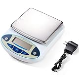 Lab Scale 5000g x 0.01g Accuracy High Precision Electronic Analytical Balance Laboratory Precision Scale Digital Kitchen Balance Scale Jewelry Scale Scientific Scale, 6.7'' Weighing Surface Dp