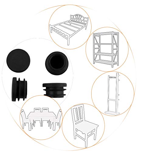 Sourcingmap Plastic Furniture Table Chair Round Tube Insert Tubing Cap Pipe Cover 48mm Dia 10pcs Black - Image 3