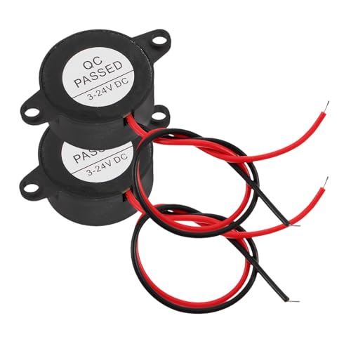 HYTROVE Zumbador Piezoeléctrico Activo 3-24v, Alarma Electrónica de Alto Decibelio, 2 Piezas, Dispositivo de Alarma Continua para Sistemas Automotrices y Proyectos Electrónicos