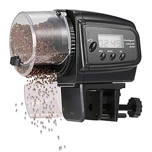 Digital Automatic Fish Feeder Aquarium Fish Feeder Fish Tank Pond Auto Food Timer Feeder Adjustable Dispenser for Vacation Weekend
