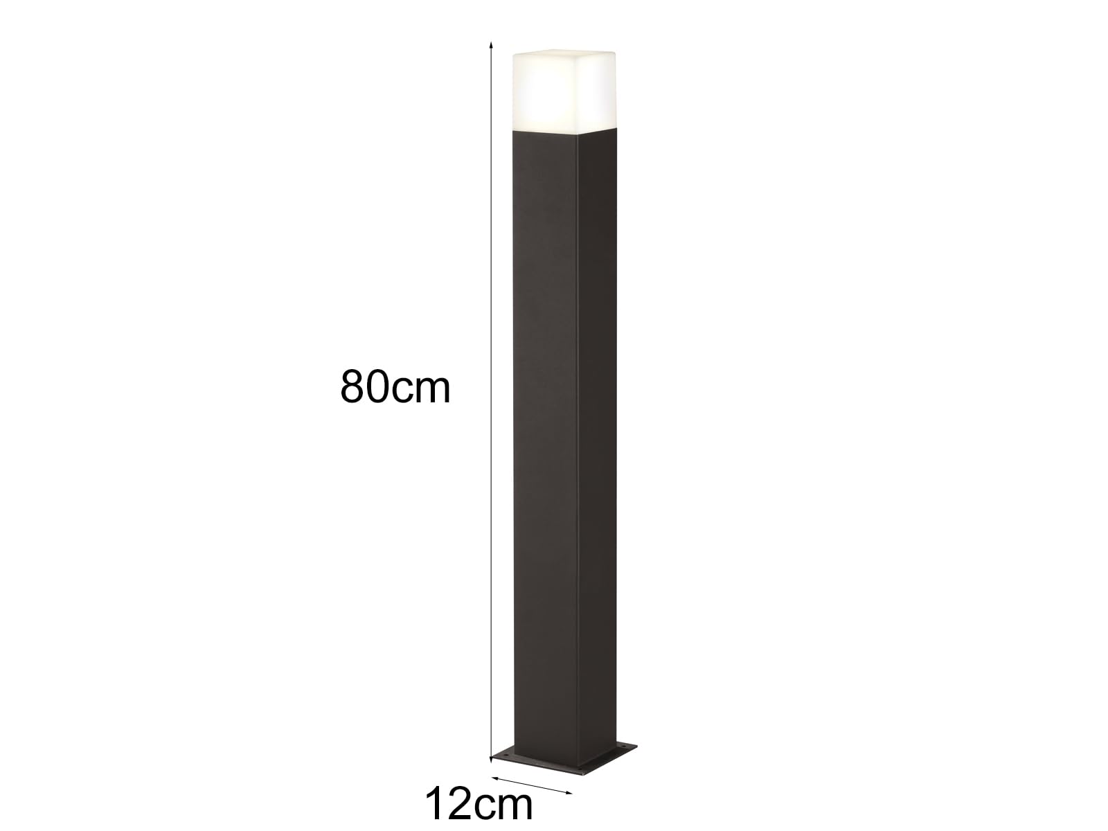 Lot de 2 lampadaires d'extérieur LED - Anthracite - Hauteur : 80 cm - Éclairage extérieur polyvalent pour la maison et le jardin