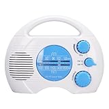 AUNMAS AM FM Shower Radio, Portable Bathroom Speaker Compact Mini Water Proof Electronic Tuning for Simple Station Search