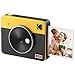 Kodak Mini Shot 3 Retro Fotocamera Istantanea e Stampante Fotografica Portatile, iOS e Android, Bluetooth, 76x76mm, Tecnologia 4Pass, 8 Fogli - Giallo