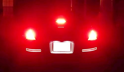 Miniatura 5 de iJDMTOY Lente transparente con interior rojo oscuro todo en uno LED completo parachoques inferior Lámparas traseras compatibles con Nissan 2003-2009