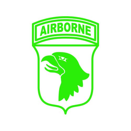Image of 101st Airborne Division Sticker - Decal - Die Cut - Screaming Eagles - Green 8.15 inch x 12.00 inch