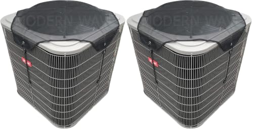 Image of MODERN WAVE Central Air Conditioner Cover for Outside Units 32 x 32 - Top Universal Outdoor AC Cover Defender (Mesh, 32 inch x 32 inch) (Pack of 2)