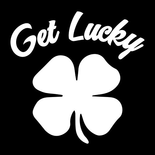 Get Lucky Clover Shamrock Vinyl Decal Sticker | Cars Trucks Vans SUVs Windows Walls Cups Laptops | White | 5.5 x 5.4 Inches | KCD2170