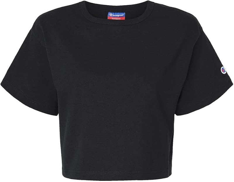 remera corta Heritage Jersey para mujer, L, negro
