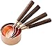 Produktbild Edelstahl Messbecher und Löffel Set mit Walnuss-Griff zum Abmessen von Backen, 4 Stück im Set Rosegold