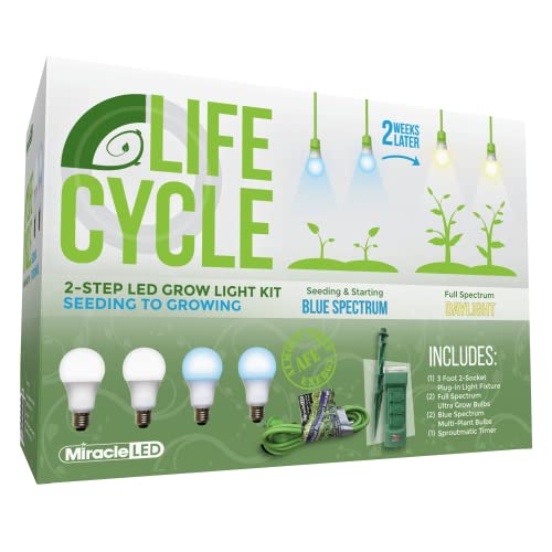 Miracle LED Plant Life Cycle 2-Socket Synchronized Grow Light Kit