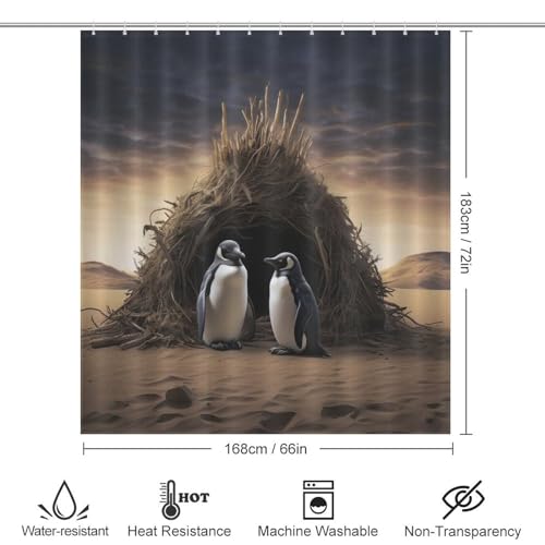 Rideau de douche manchot en polyester lavable 168x183cm - 4