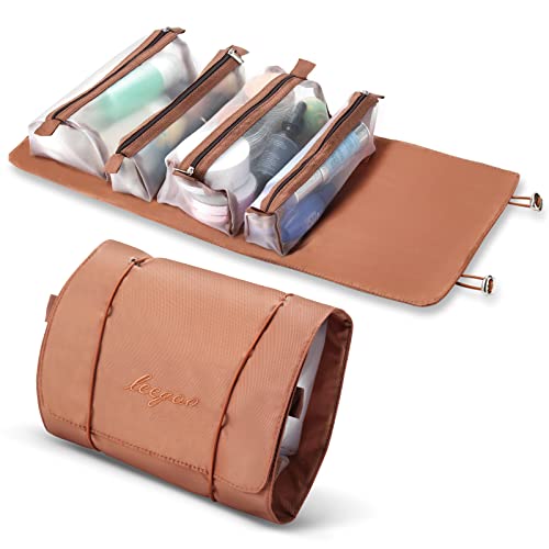 Roll Up Travel Toiletry Bag Women's Makeup Organizer Cosmetic Bags Hangable,4 Removable Storage Bags，Multifunctional Storage Waterproof,Organize Makeup, Personal Care, Bathroom Accessories #TOP2