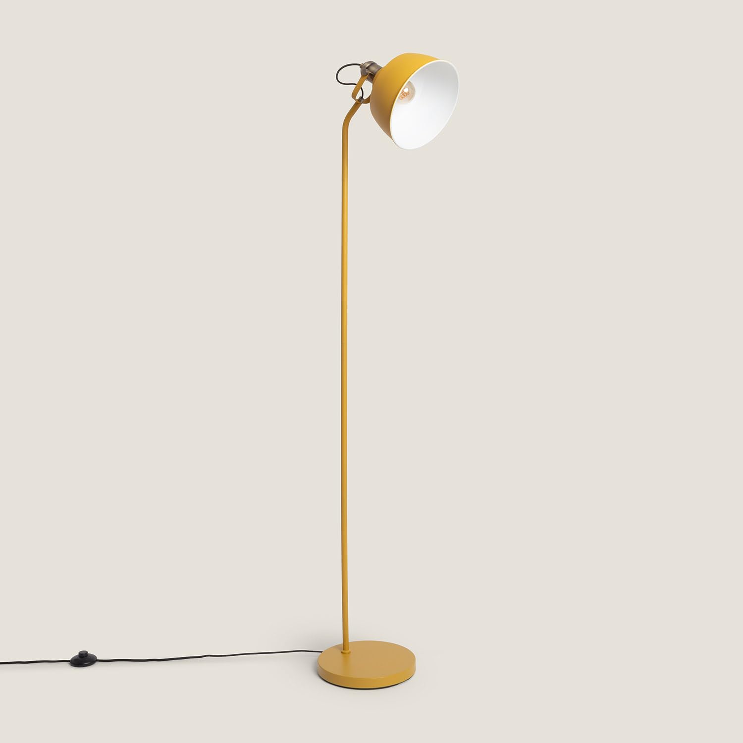 LEDKIA Lámpara de Pie Metal Luise Amarillo