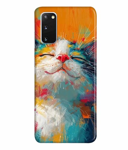 Image of Printed Hard Back Case Cover & Compatible for Samsung Galaxy S20 | Cat Painting Art (Multicolor) - D1191