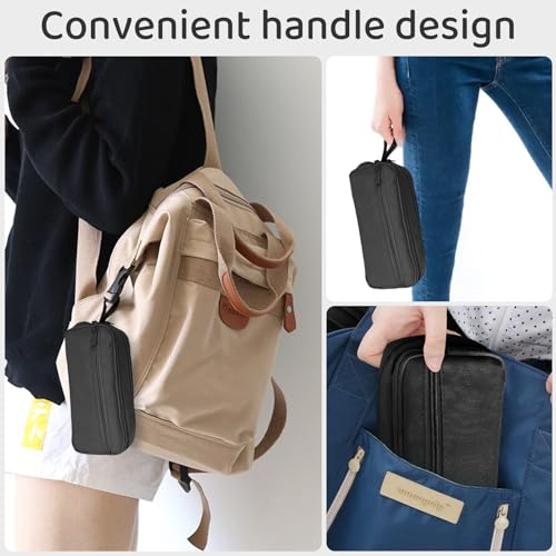 Image of YOPCDJ Large Capacity Pencil Case 4 Compartments, Cute Aesthetic Pencil Bags with Zipper Large Pencil Box, Desk Organizer for College School Teen Girl Boy Men Women, Makeup Bag (Black)