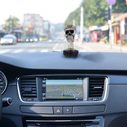 Calavera Kichvoe de resina resistente, el adorno elegante para coche 5